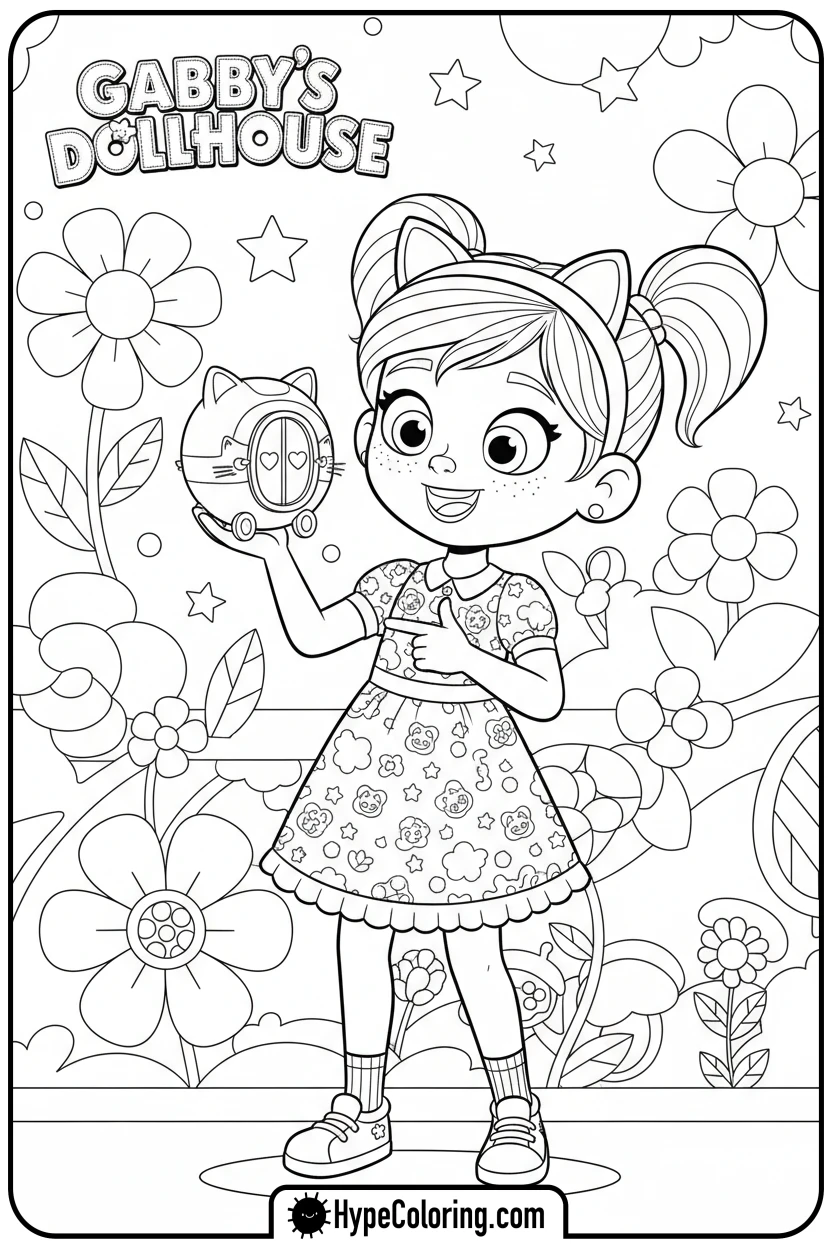 gabby-with-cat-a-vator - gabby dollhouse coloring pages