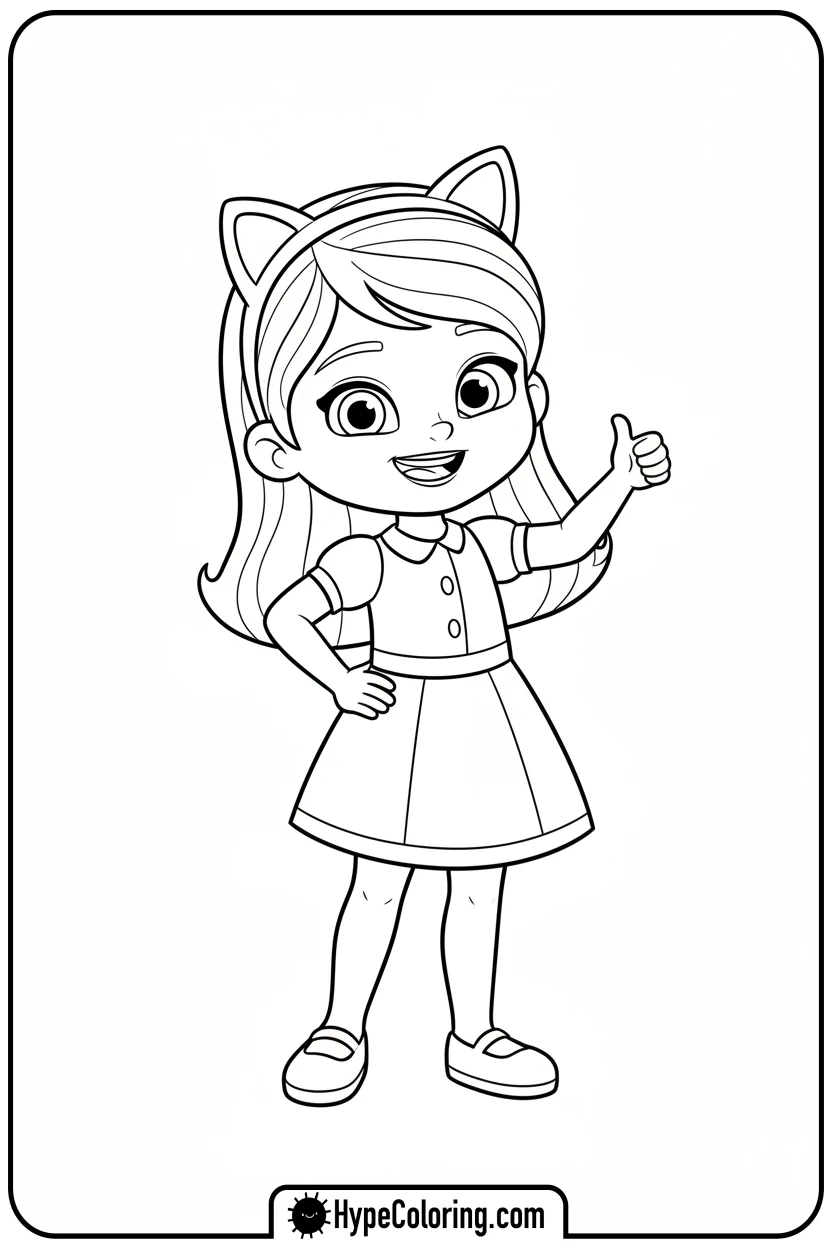 gabby-giving-thumbs-up - gabby dollhouse coloring pages