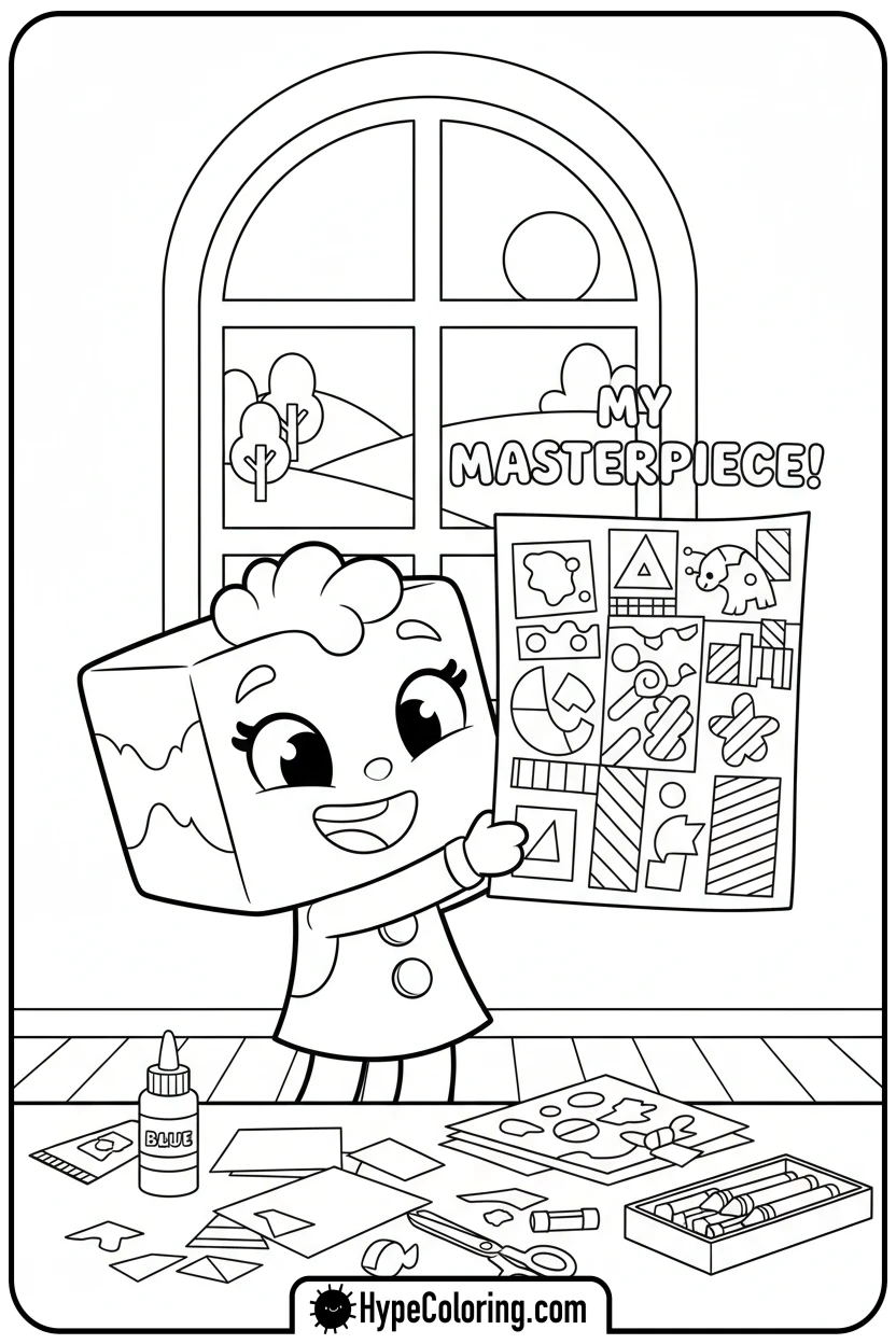 baby-box-holding-collage - gabby dollhouse coloring pages