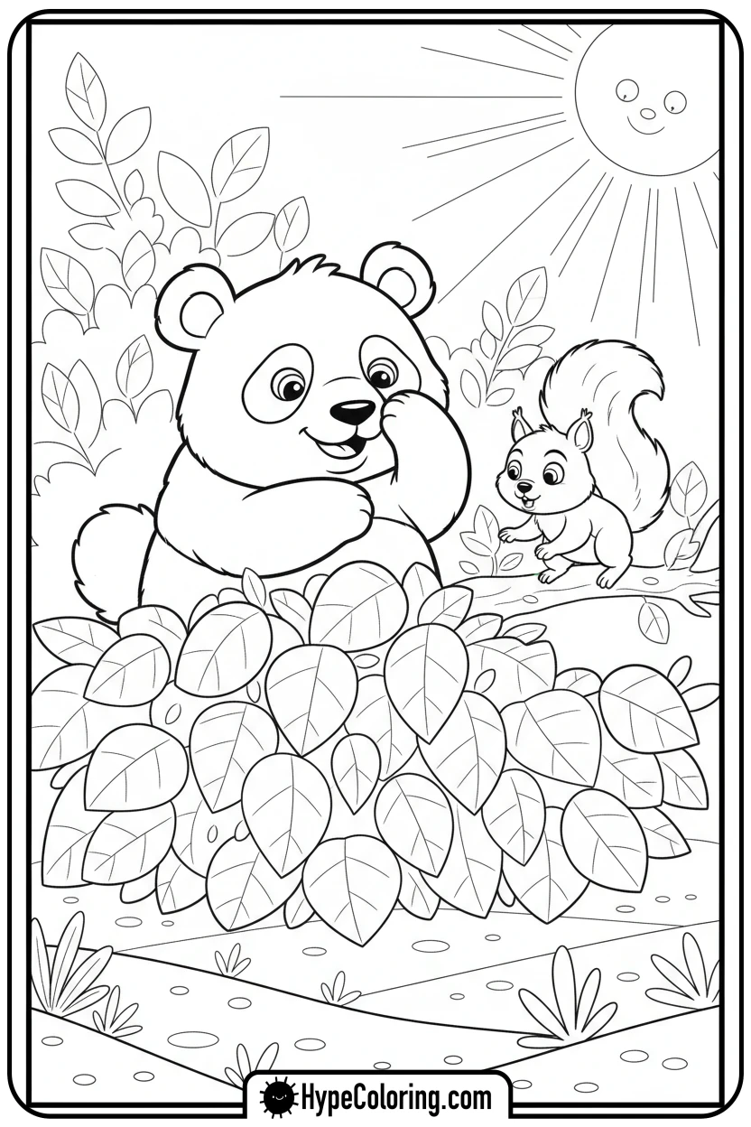 panda-playing-hide-and-seek - panda coloring pages