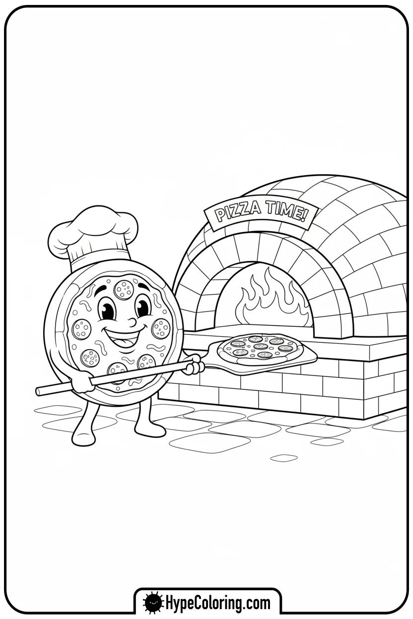 pizza-chef-baking - pizza coloring pages