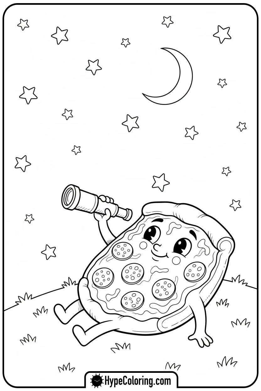 pizza-stargazing - pizza coloring pages