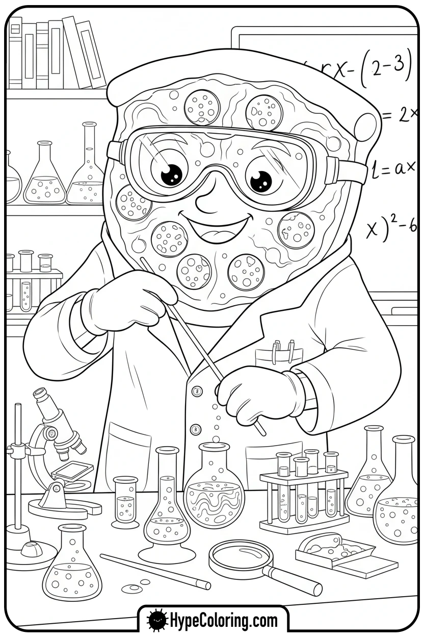 pizza-scientist - pizza coloring pages