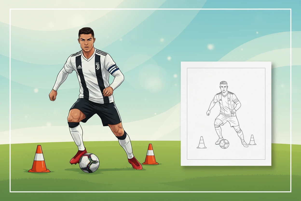 ronaldo-playfully-jumping-over-a - ronaldo coloring pages