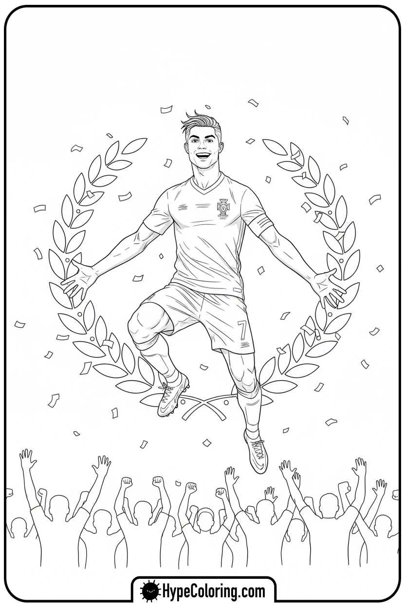 ronaldo-doing-siu-celebration - ronaldo coloring pages