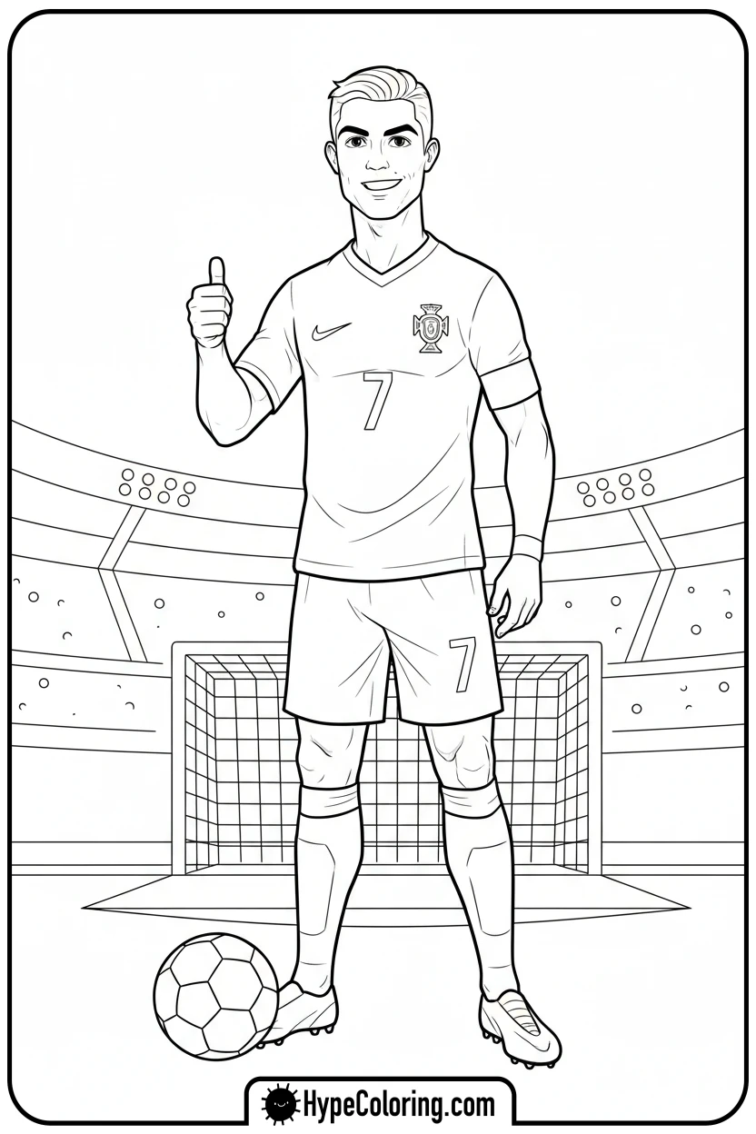 ronaldo-giving-thumbs-up - ronaldo coloring pages