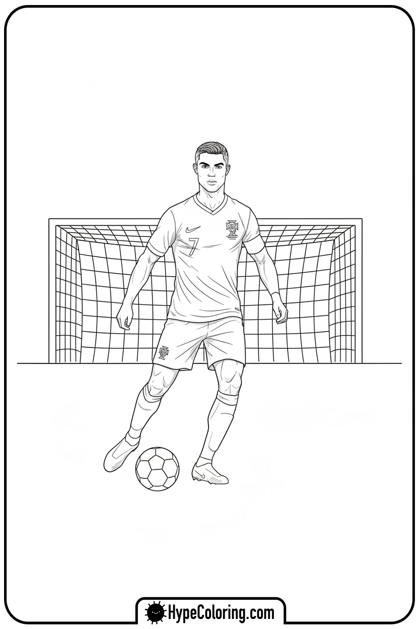 ronaldo-practicing-free-kick - ronaldo coloring pages