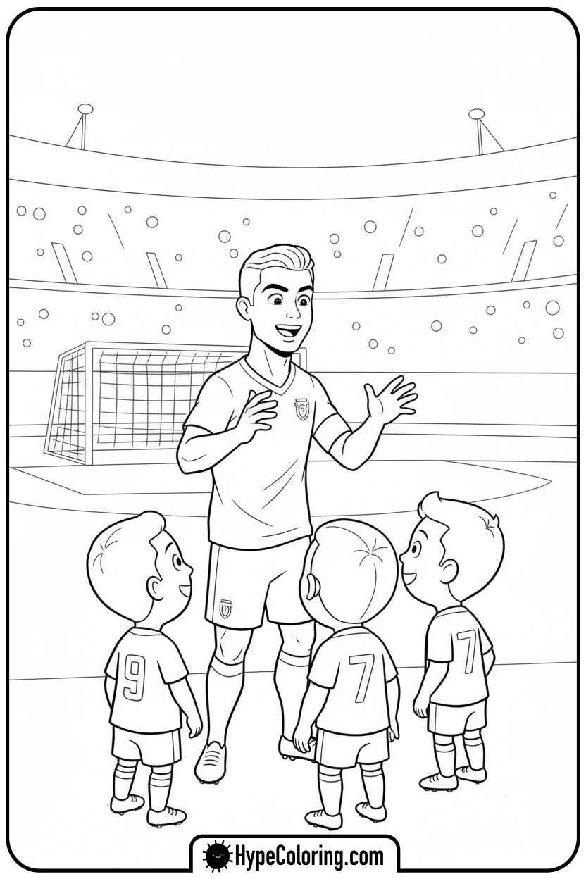ronaldo-giving-pep-talk - ronaldo coloring pages