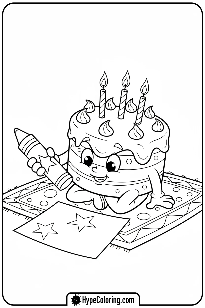 birthday-cake-drawing-picture - birthday cake coloring page