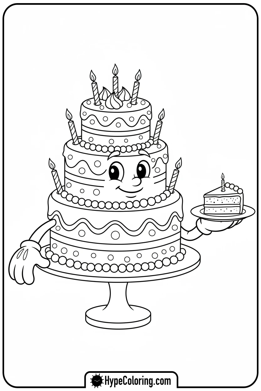 birthday-cake-offering-slice - birthday cake coloring page