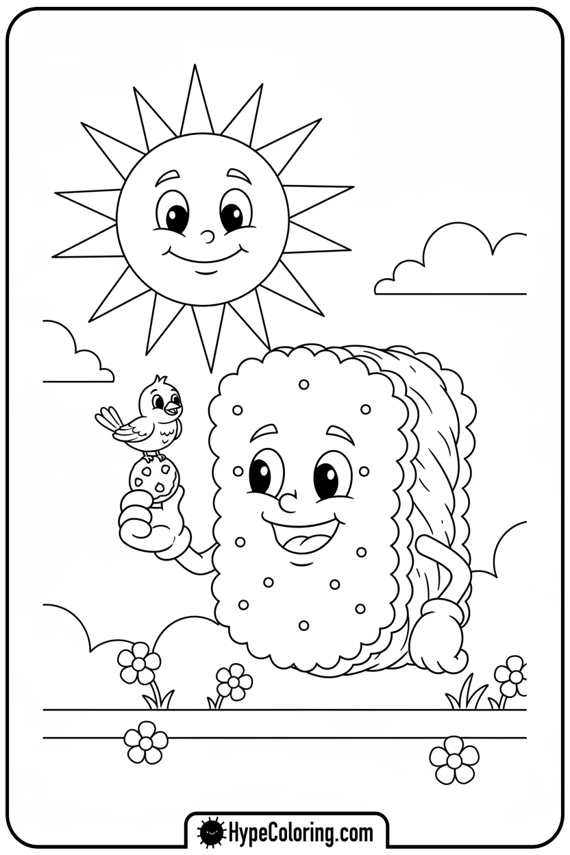 ice-cream-sandwich-feeding-bird - coloring pages for ice cream