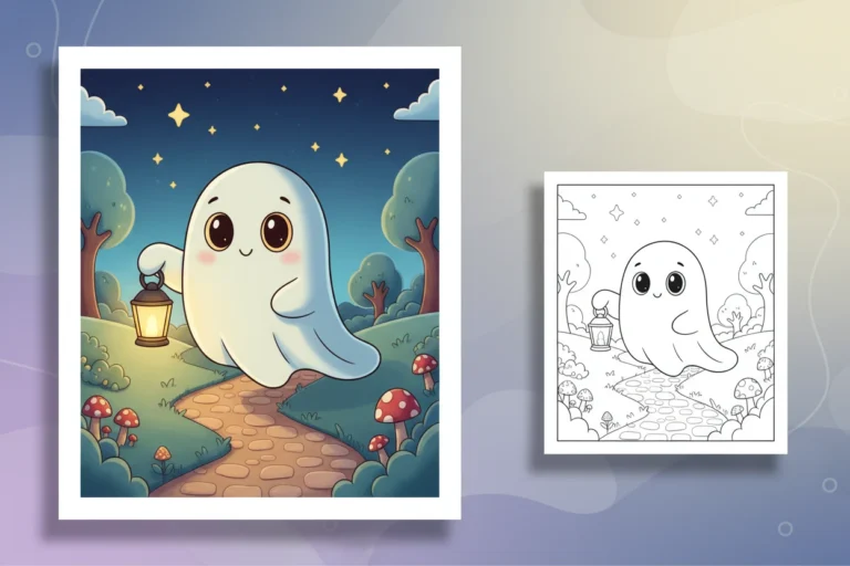 ghost-floating-gracefully-while-ballet - ghost coloring page