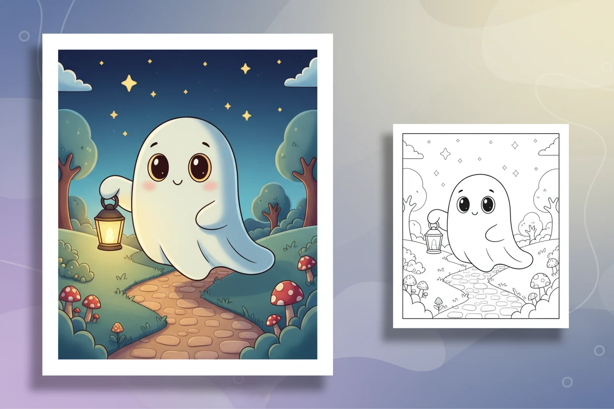 ghost-floating-gracefully-while-ballet - ghost coloring page