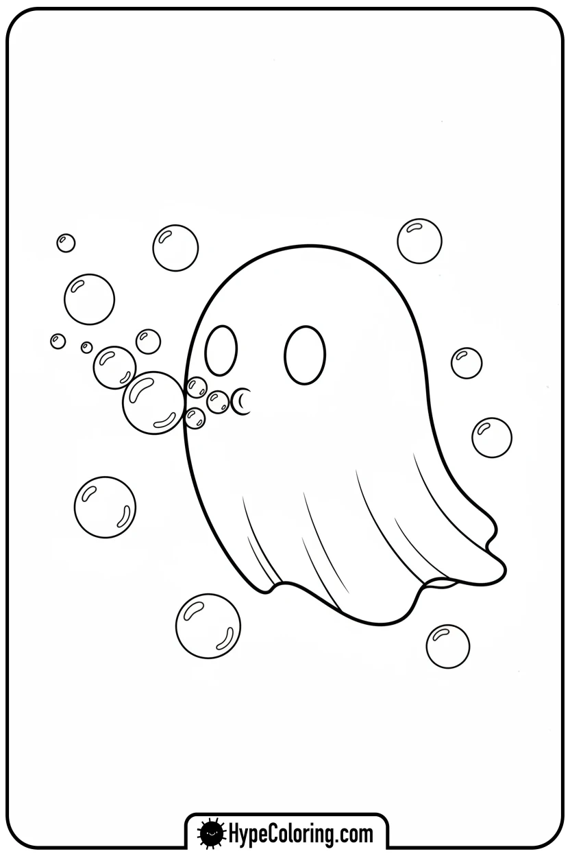 ghost-blowing-bubbles - ghost coloring page