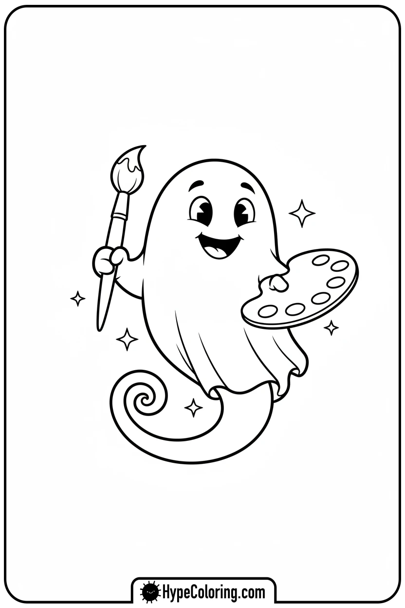 ghost-painting-picture - ghost coloring page