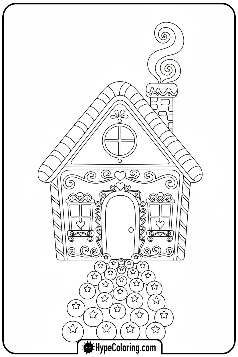 classic-gingerbread-house - gingerbread house coloring page
