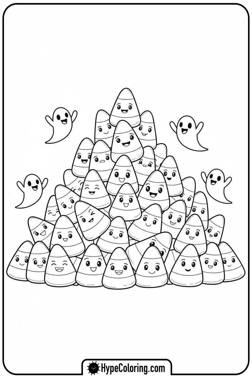 candy-corn-mountain - halloween coloring pages free