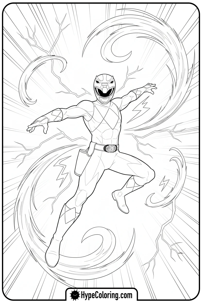 Click to download PDF ranger-morphing-sequence - power rangers coloring pages