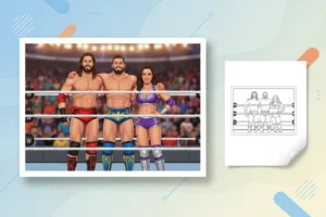 three-wwe-superstars-two-men - wwe coloring pages