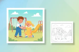 one-child-extending-a-hand - bible verse coloring pages
