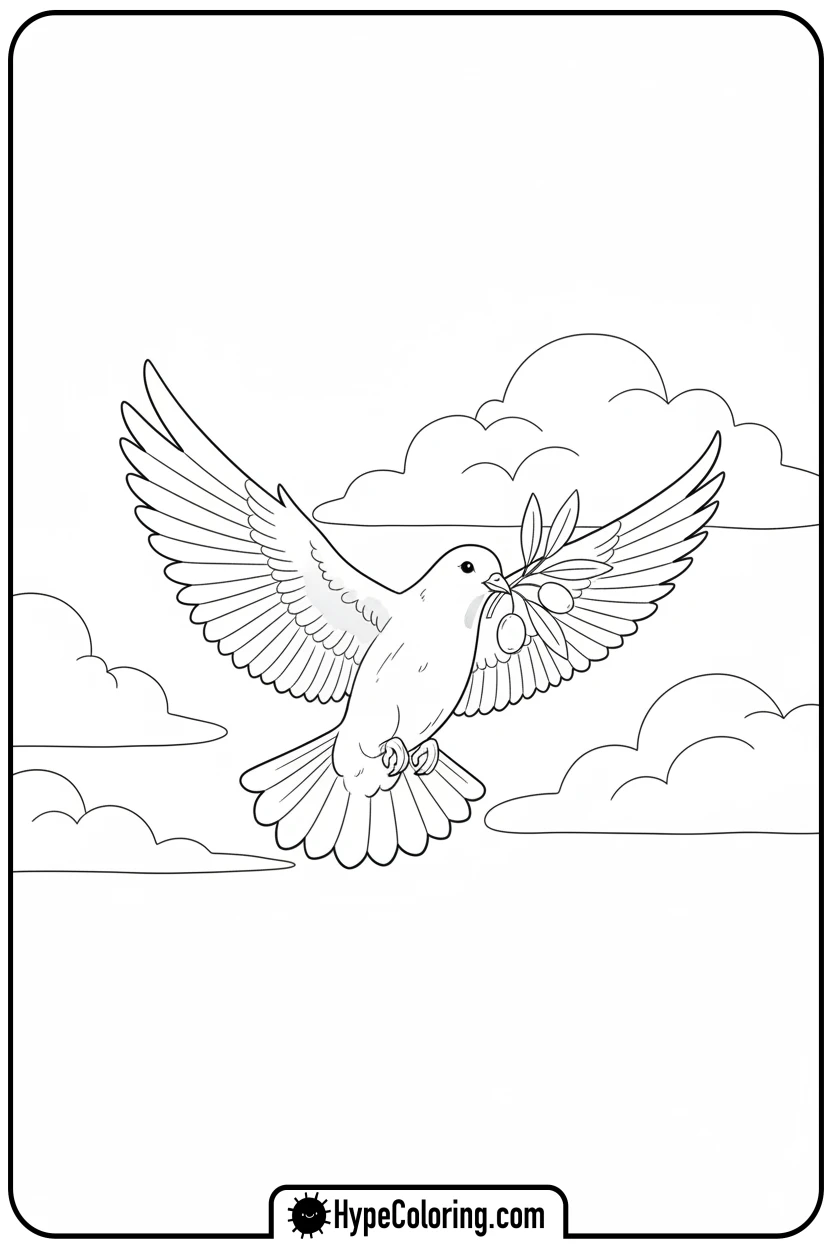 dove-carrying-olive-branch - bible verse coloring pages