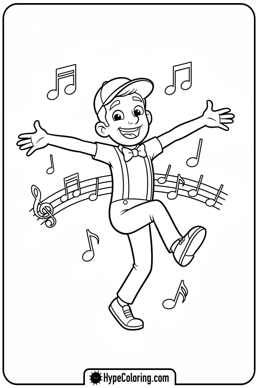 blippi-dancing-fun - blippi coloring page