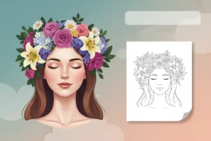 a-serene-girl-with-her - cinco de mayo coloring pages