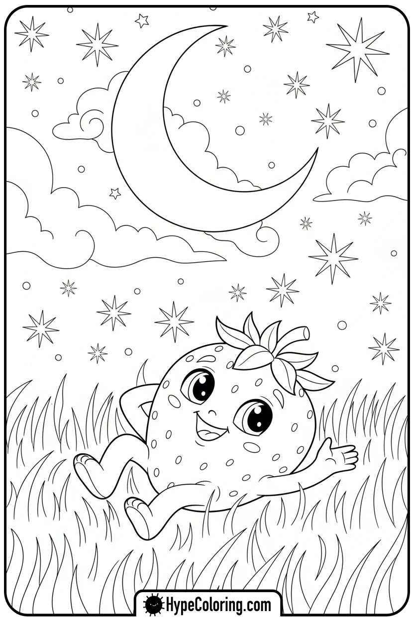 strawberry-stargazing - coloring pages for strawberry