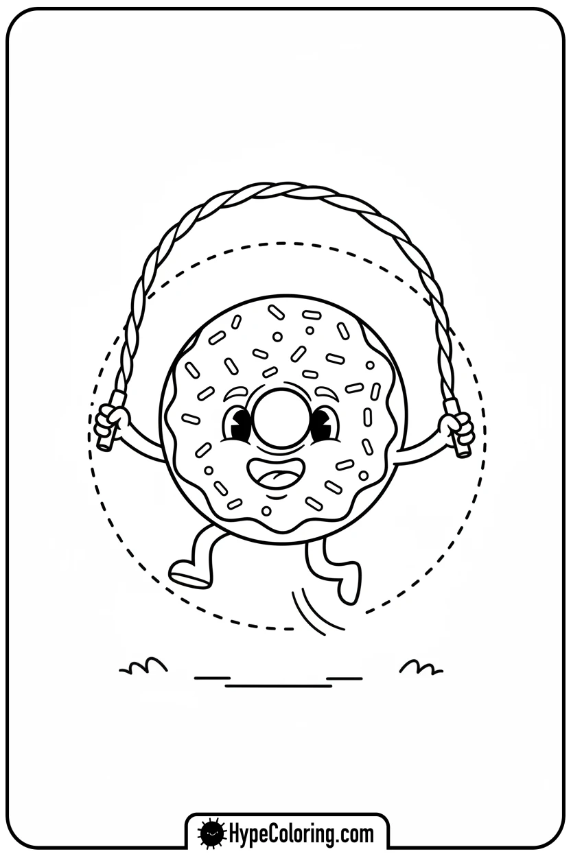 sprinkle-doughnut-skipping-rope - coloring pages of doughnuts