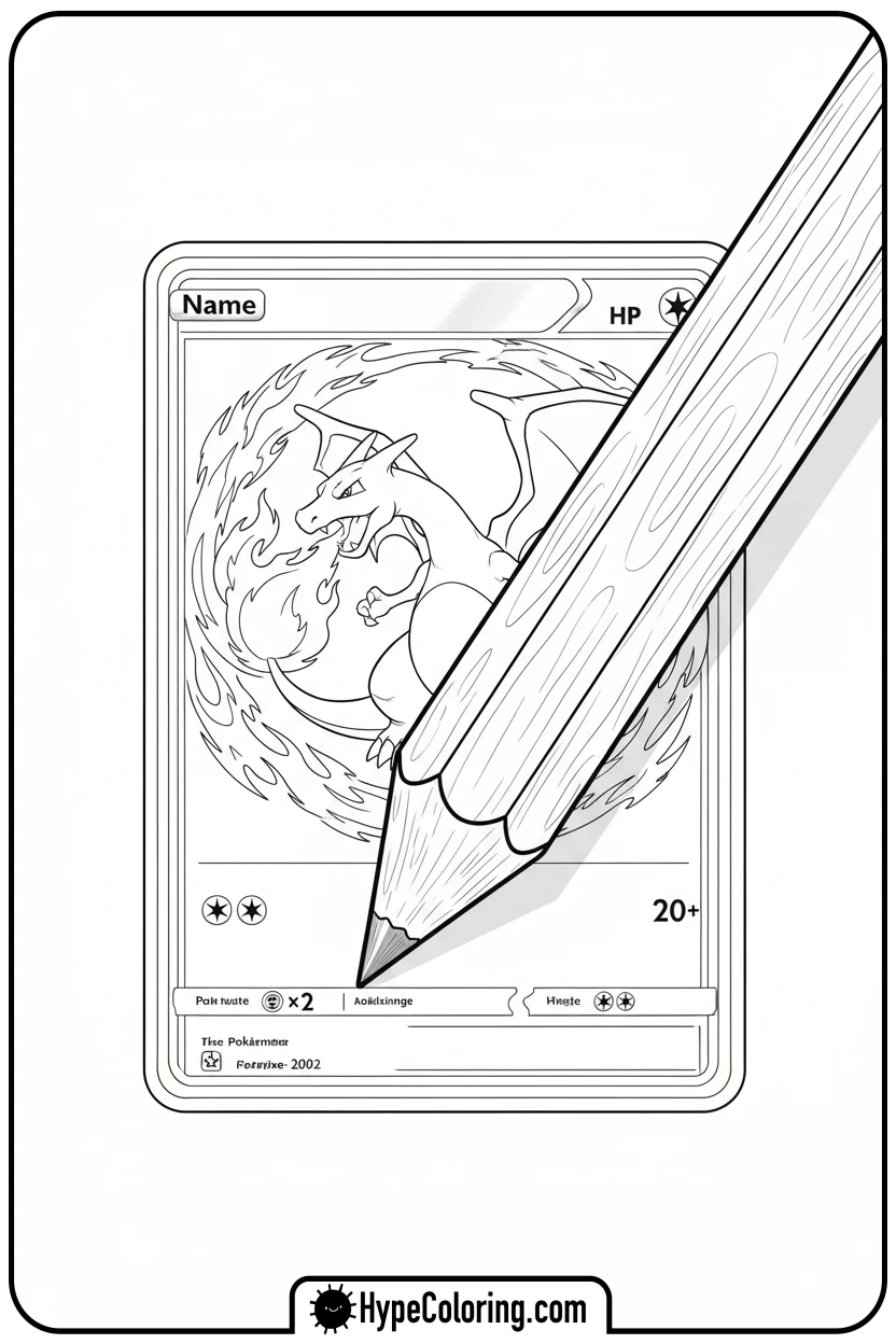 pencil-sketching-pokemon-on-card - coloring pages of pokemon cards