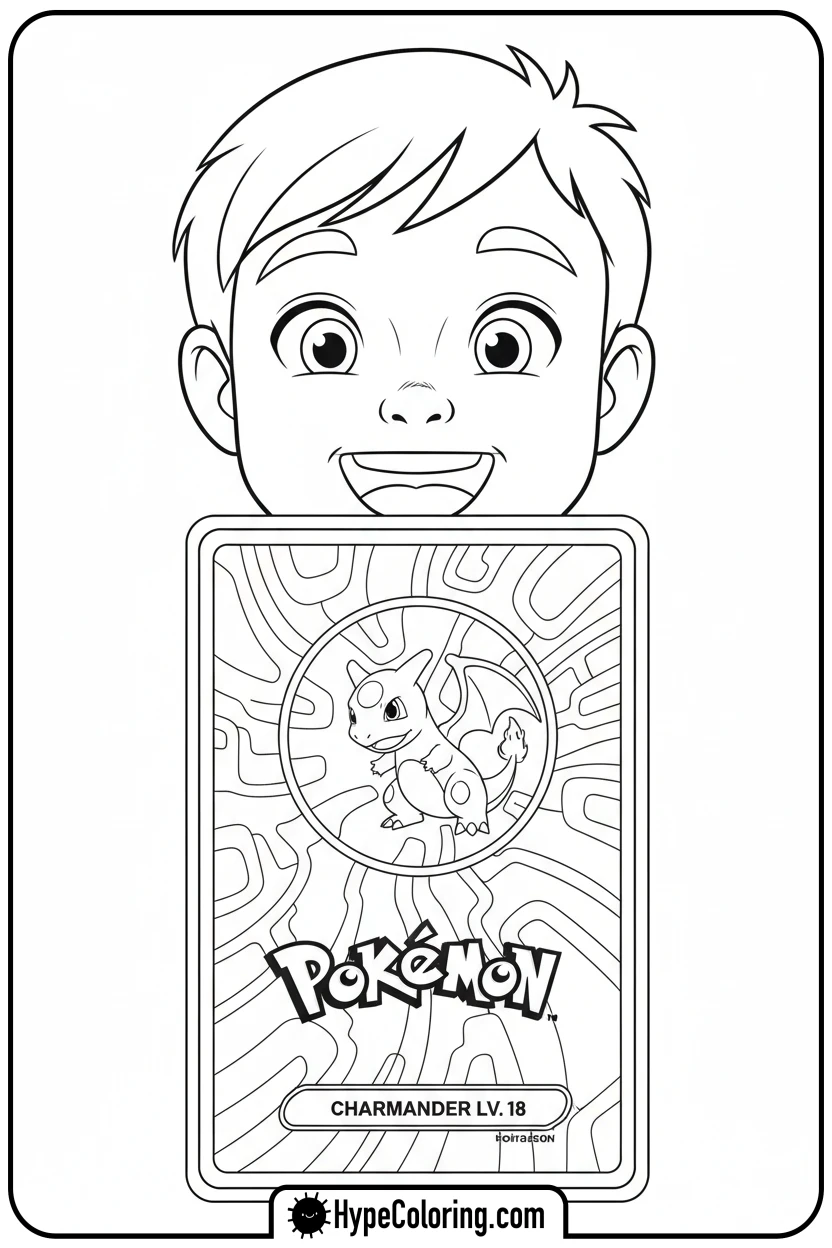 child-looking-at-shiny-pokemon-card - coloring pages of pokemon cards