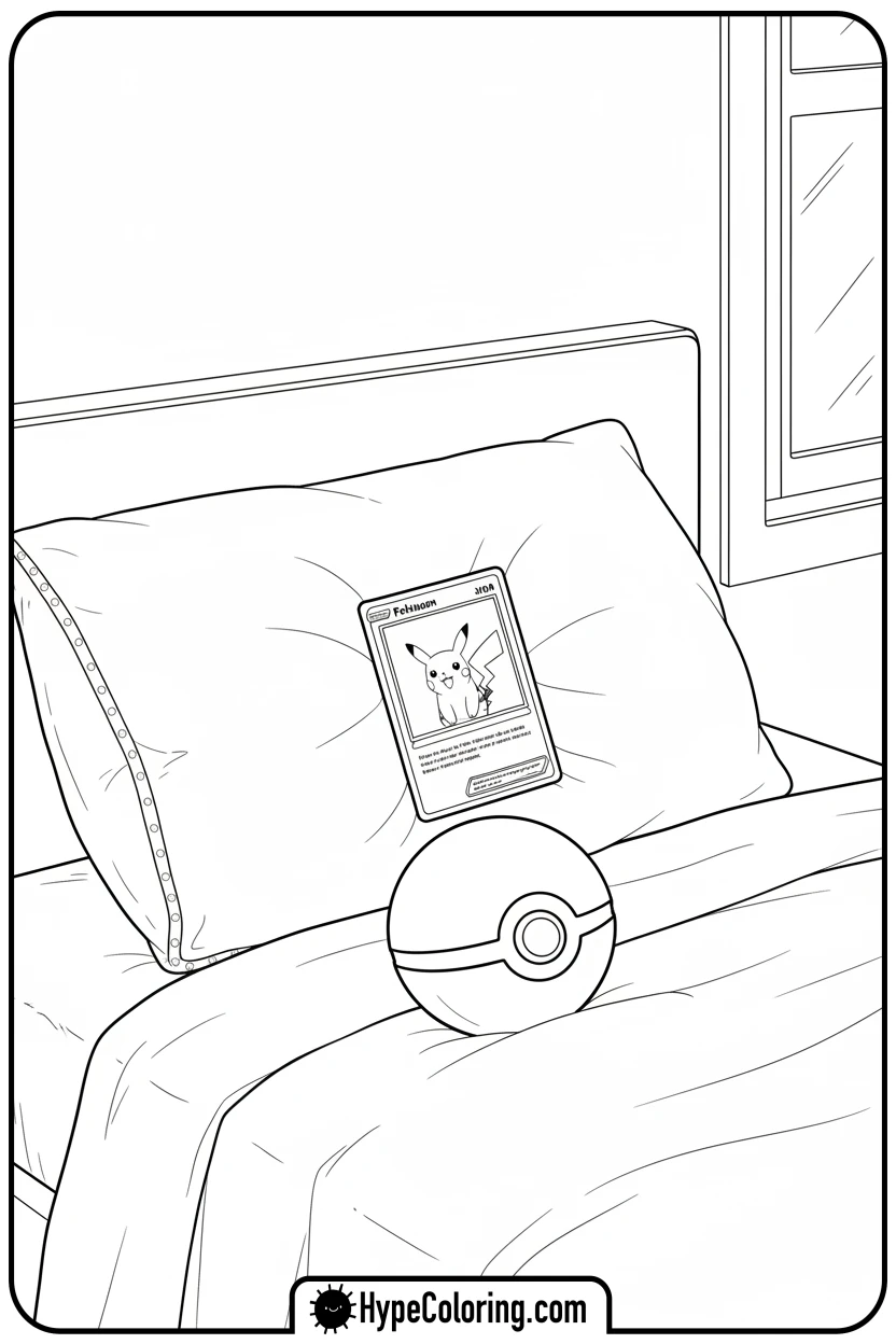 pokemon-card-under-pillow-with-plush - coloring pages of pokemon cards