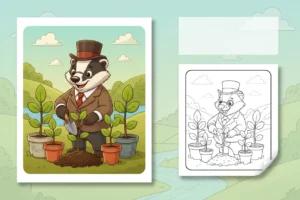 dandy-holding-a-tiny-trowel - dandy's world coloring page