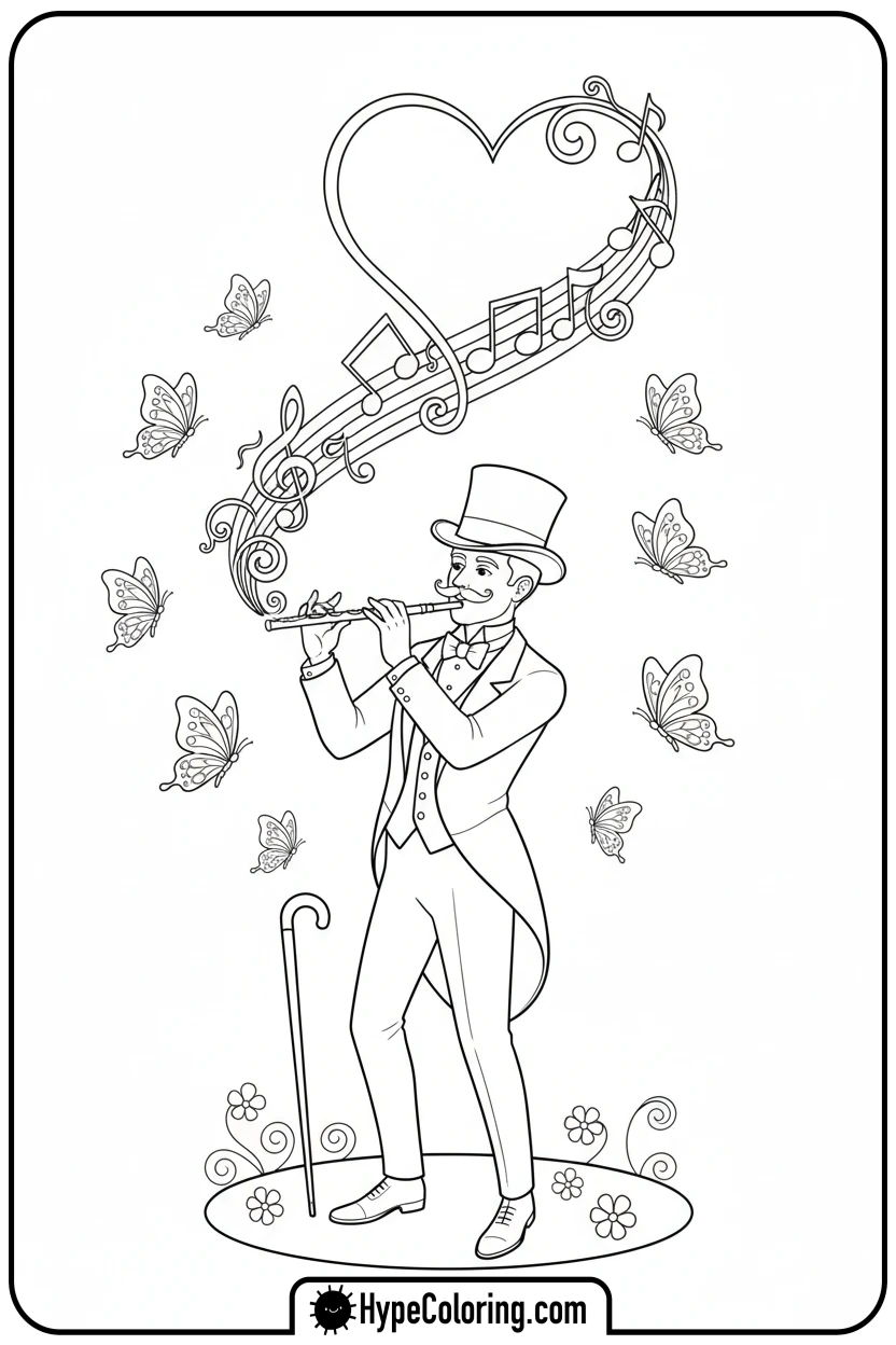 dandy-playing-flute - dandy's world coloring page
