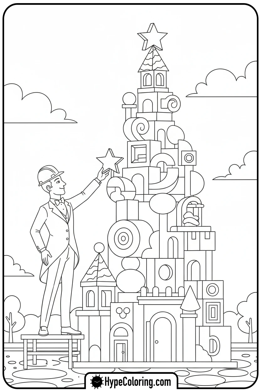 dandy-building-castle - dandy's world coloring page