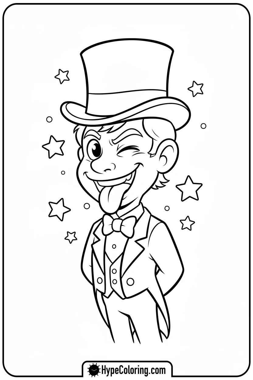 dandy-making-silly-face - dandy's world coloring page