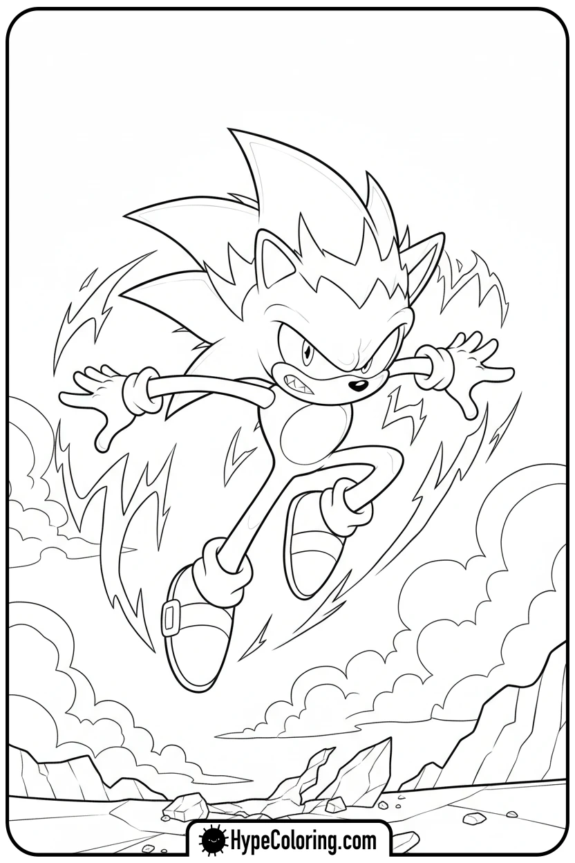 dark-sonic-leaping-high - dark sonic coloring pages