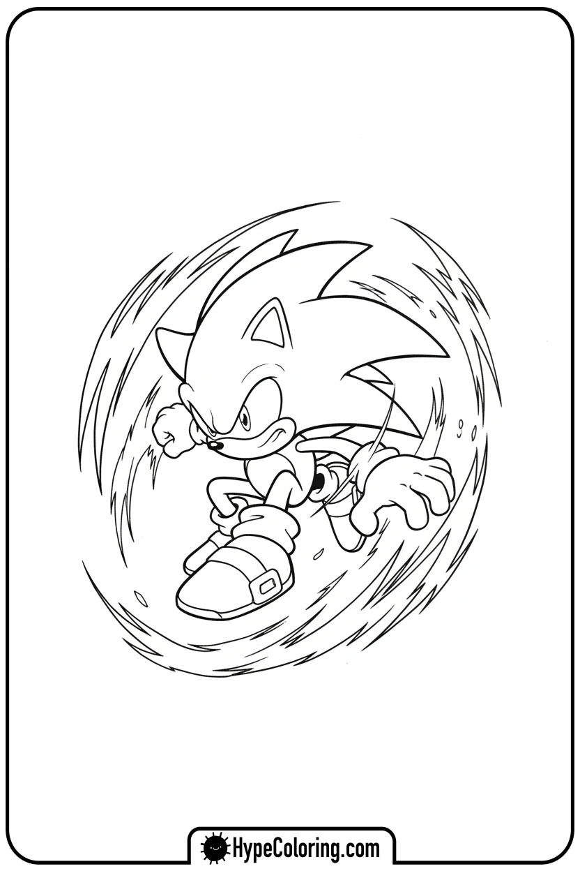 dark-sonic-mid-spin-dash - dark sonic coloring pages