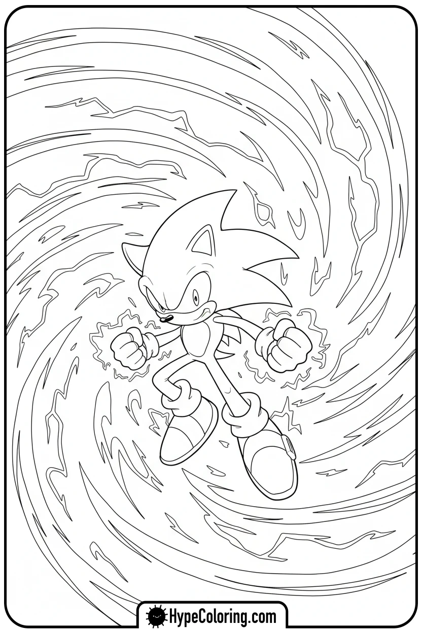 dark-sonic-powering-up - dark sonic coloring pages