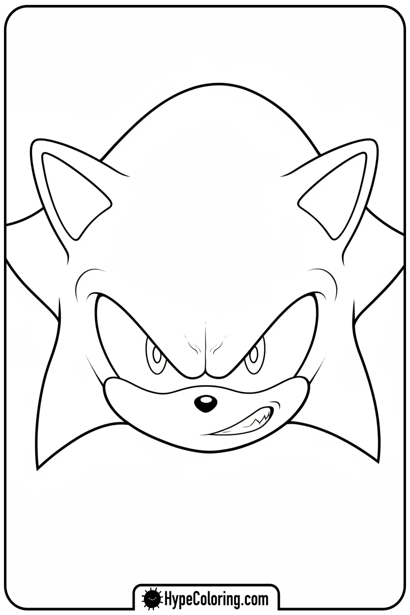 dark-sonic-determined-face - dark sonic coloring pages