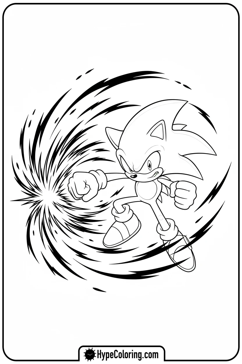 dark-sonic-punching - dark sonic coloring pages