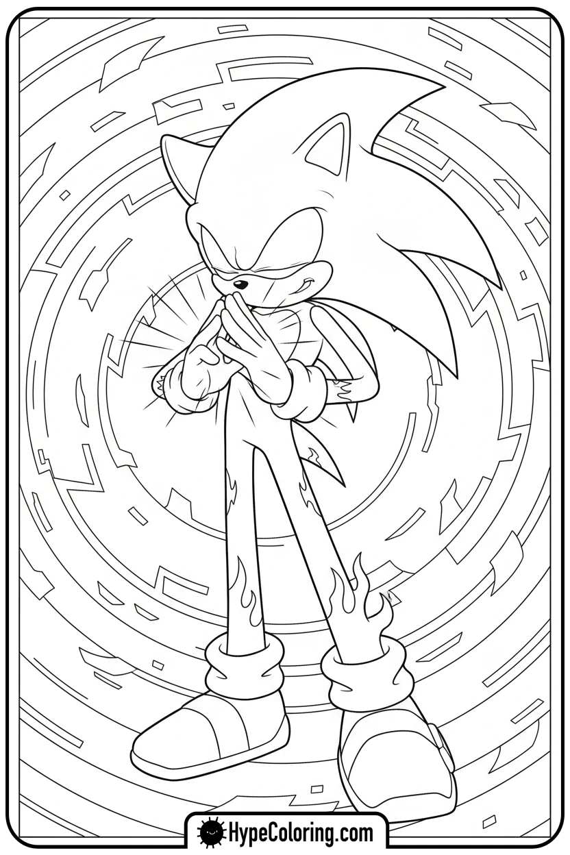 dark-sonic-meditating - dark sonic coloring pages