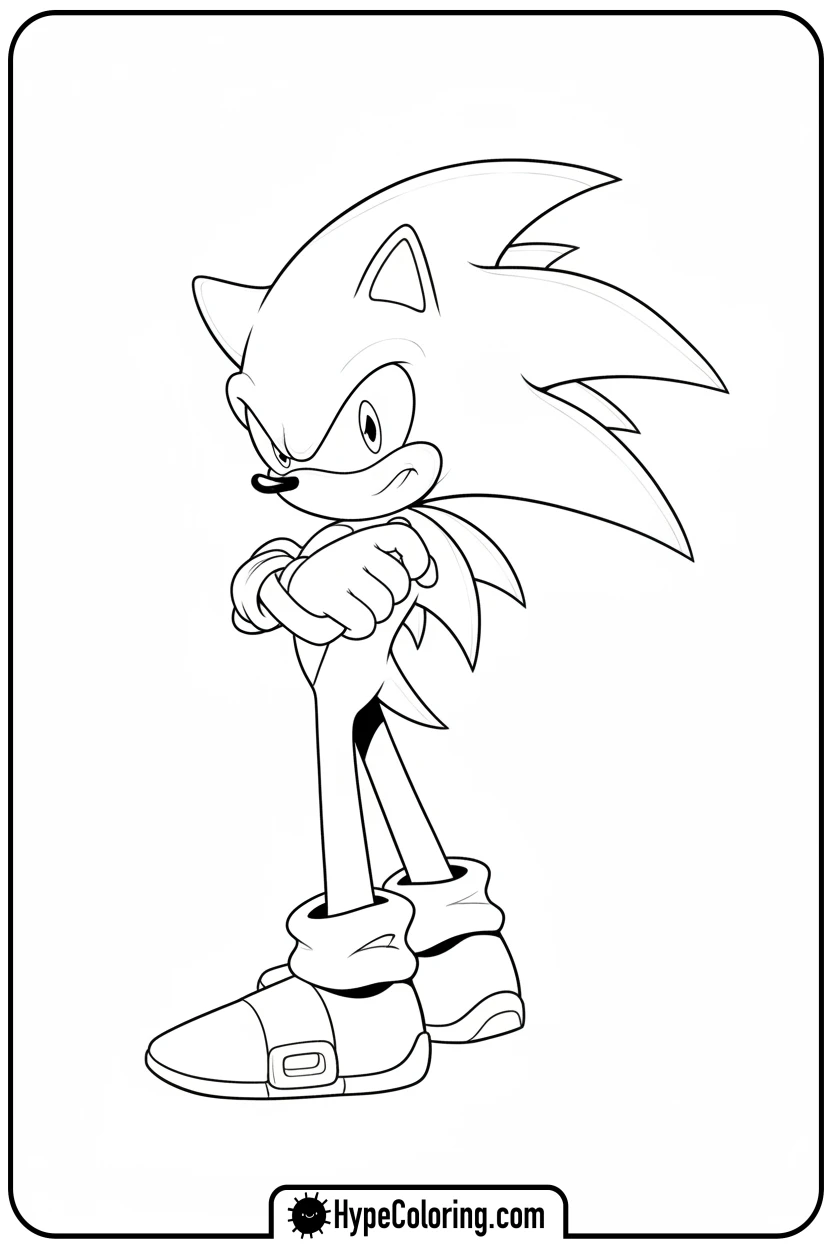 dark-sonic-looking-back - dark sonic coloring pages