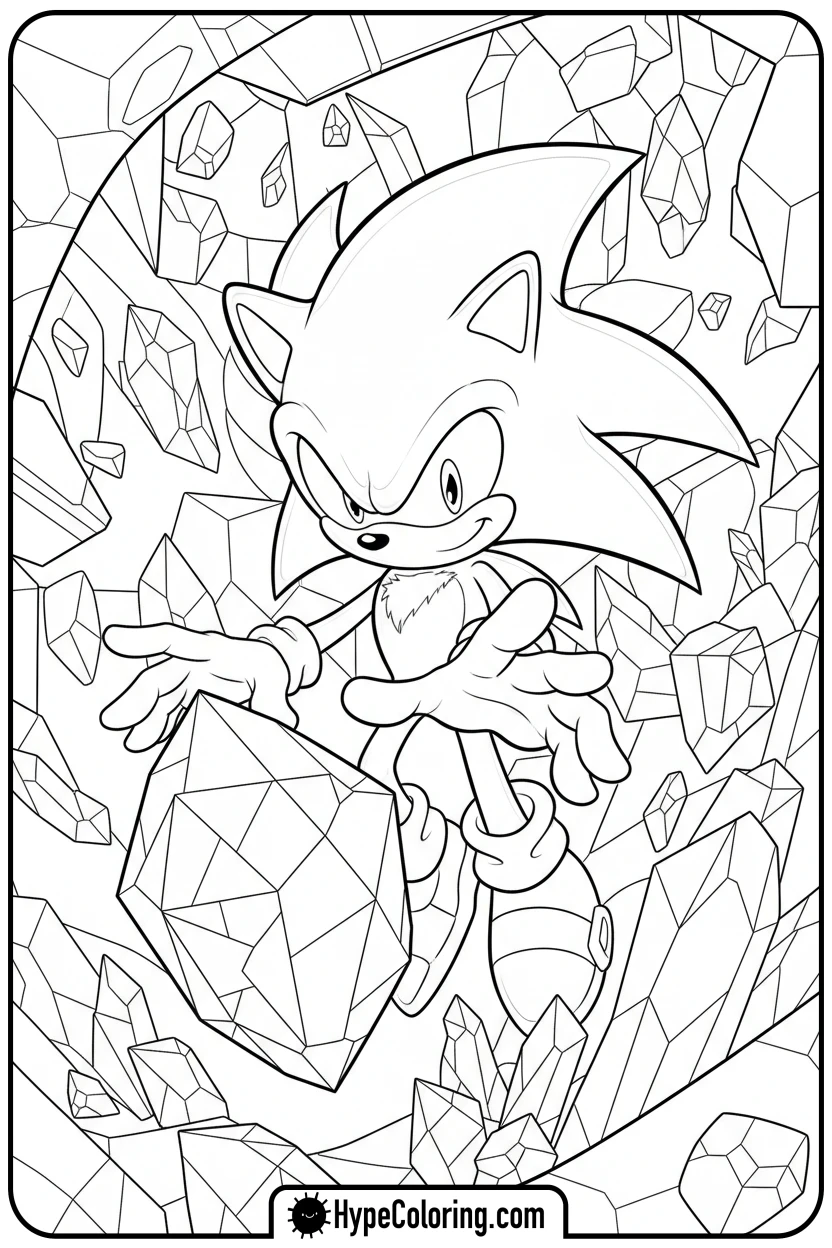 dark-sonic-with-crystals - dark sonic coloring pages