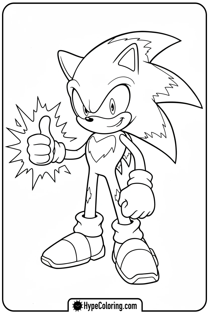 dark-sonic-thumbs-up - dark sonic coloring pages