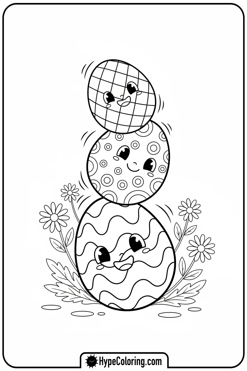 Click to download PDF stacked-easter-eggs - easter egg coloring pages
