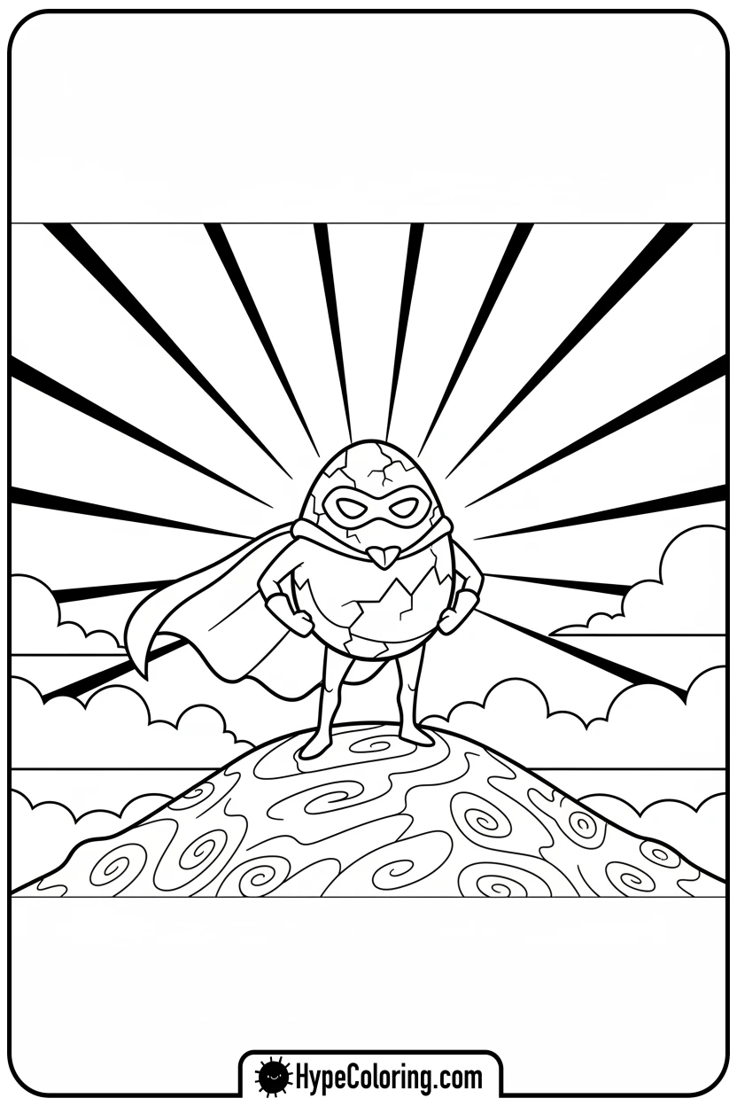 Click to download PDF superhero-easter-egg - easter egg coloring pages