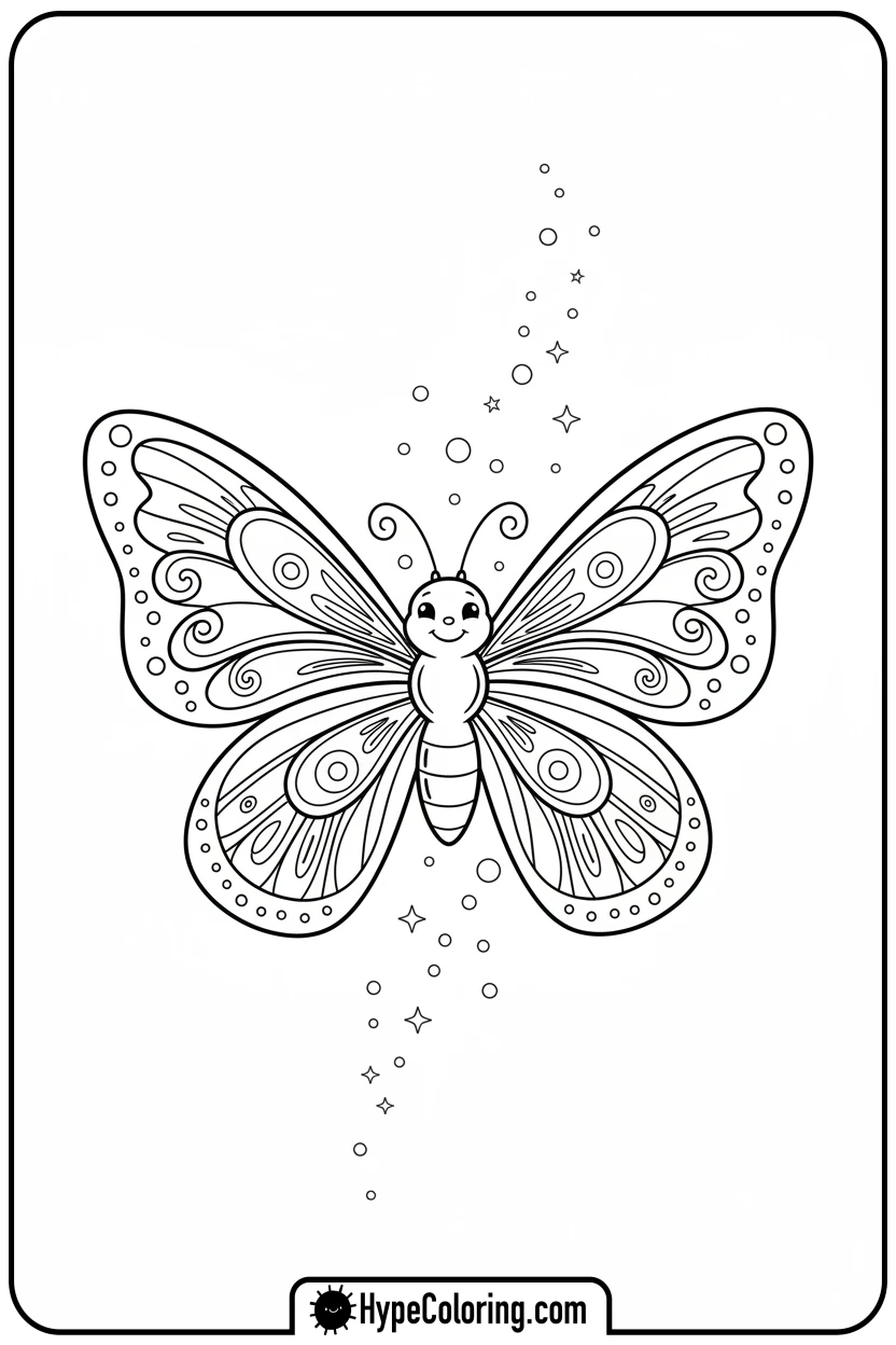 butterfly-fluttering-upwards - free butterfly coloring pages