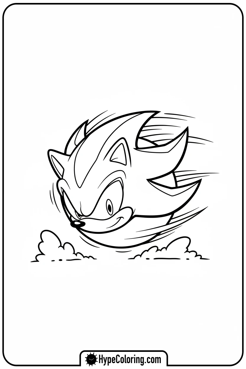 shadow-performing-spin-dash - free coloring pages of shadow the hedgehog