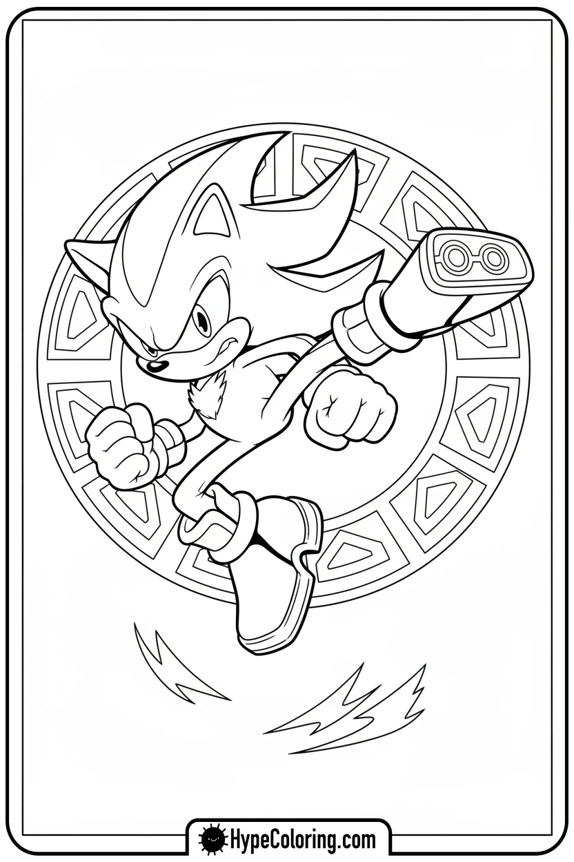 shadow-in-martial-arts-pose - free coloring pages of shadow the hedgehog